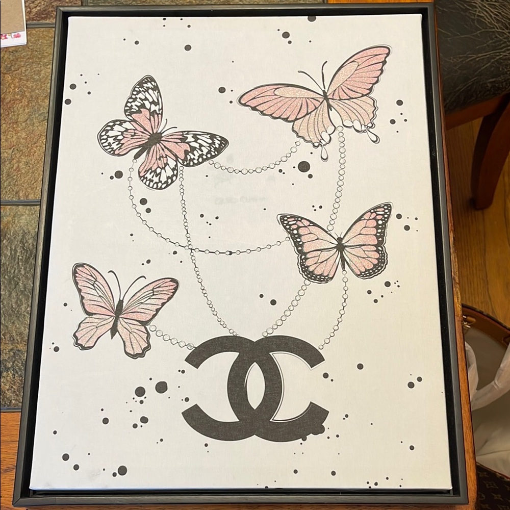 Elegant Pink Butterfly Wall Art